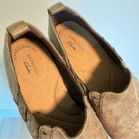 NWT Clarks Trish Bell Gunmetal Metallic Slip on Shoes Size 10 - Picture 7 of 11